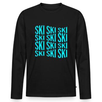 ski - T-shirt manches longues Premium bio Homme - noir - Devant - Nico (187cm)