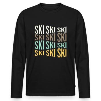 ski - T-shirt manches longues Premium bio Homme - noir - Devant - Nico (187cm)