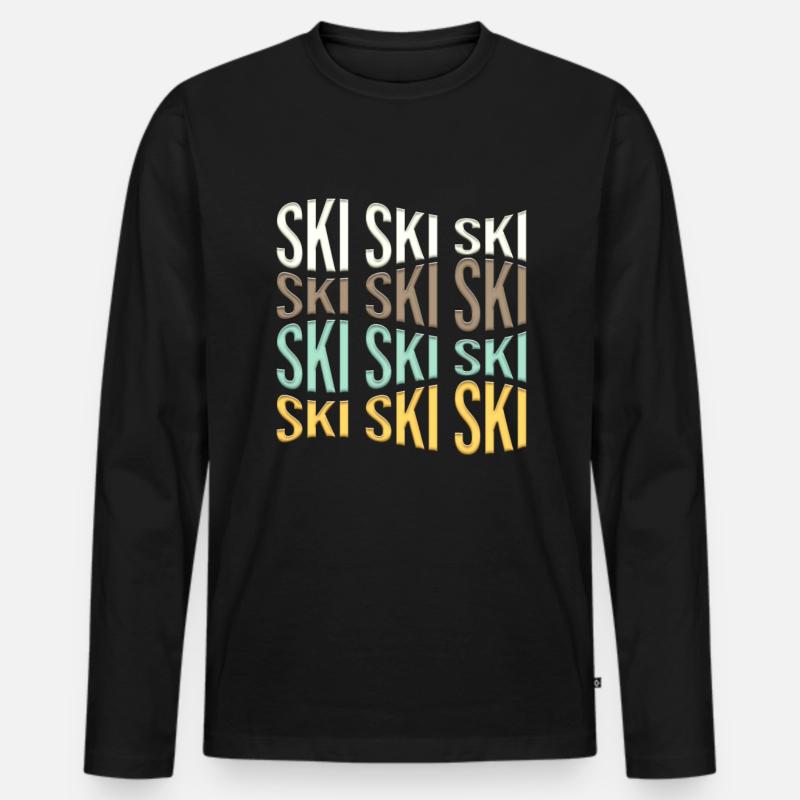 ski - Männer Premium Bio Langarmshirt - Schwarz