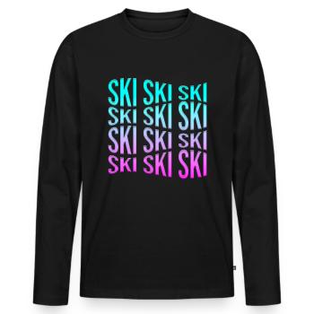 ski - T-shirt manches longues Premium bio Homme - noir - Devant - Nico (187cm)