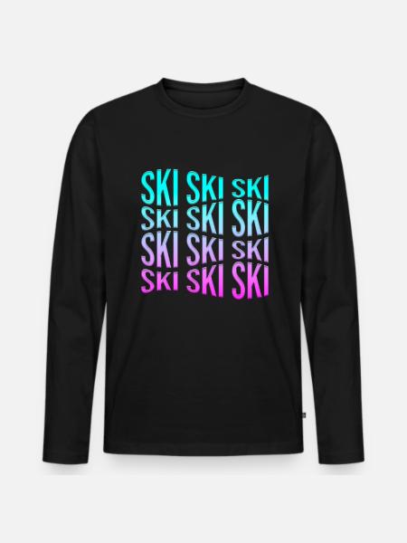 ski - T-shirt manches longues Premium bio Homme - noir