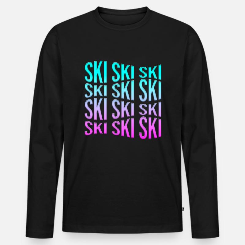 ski - Männer Premium Bio Langarmshirt - Schwarz