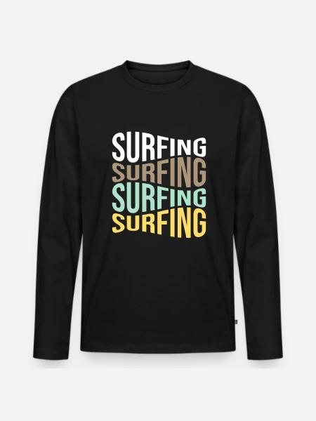 Surfing - Men's Premium Organic Long Sleeve Shirt - black