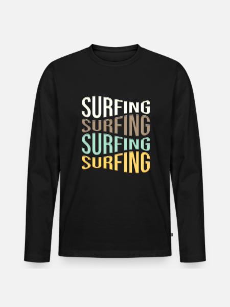 Surfen - Männer Premium Bio Langarmshirt - Schwarz