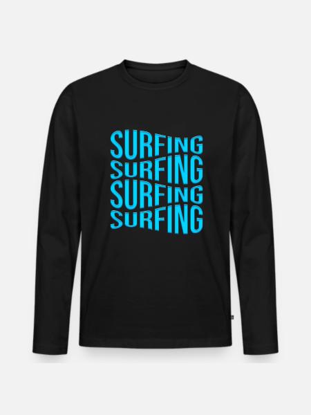 Surfen - Männer Premium Bio Langarmshirt - Schwarz