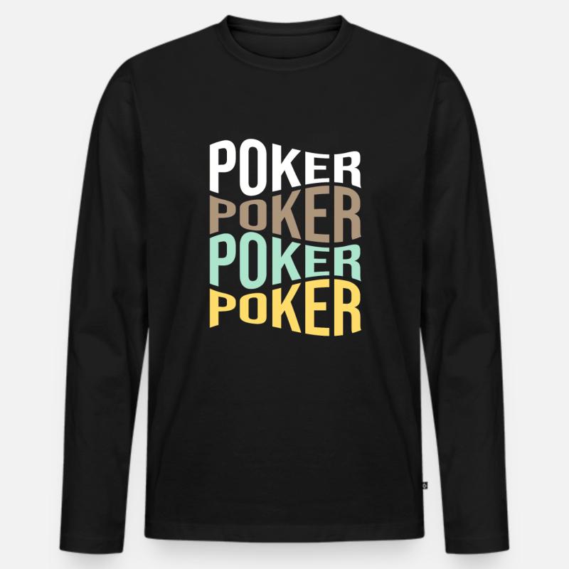 poker - Männer Premium Bio Langarmshirt - Schwarz