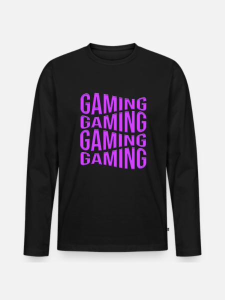 gaming - Männer Premium Bio Langarmshirt - Schwarz