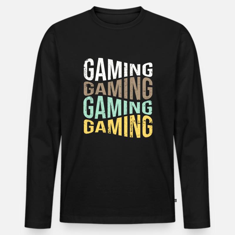 gaming - Männer Premium Bio Langarmshirt - Schwarz