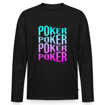 poker - Männer Premium Bio Langarmshirt - Schwarz - Vorne - Nico (187cm)
