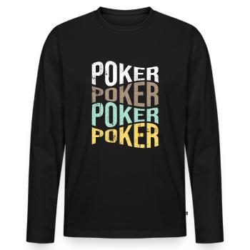 poker - Men's Premium Organic Long Sleeve Shirt - black - Front - Nico (187cm)