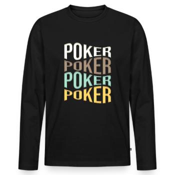 poker - Men's Premium Organic Long Sleeve Shirt - black - Front - Nico (187cm)