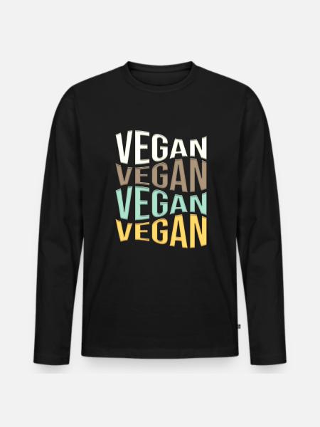 végétalien - T-shirt manches longues Premium bio Homme - noir