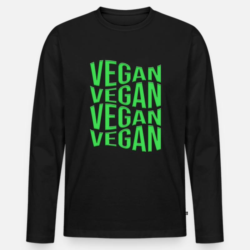 vegan - Männer Premium Bio Langarmshirt - Schwarz