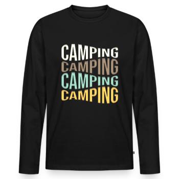 camp - T-shirt manches longues Premium bio Homme - noir - Devant - Nico (187cm)