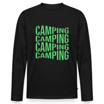 camp - T-shirt manches longues Premium bio Homme - noir - Devant - Nico (187cm)