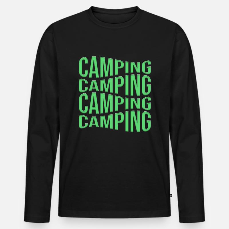 campen - Männer Premium Bio Langarmshirt - Schwarz