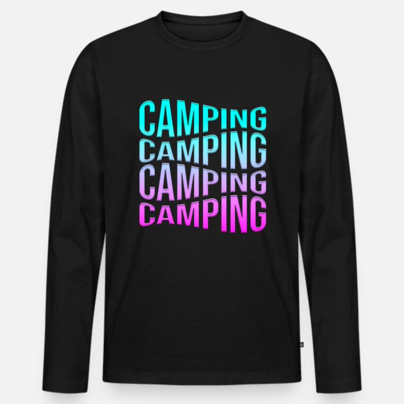 campen - Männer Premium Bio Langarmshirt - Schwarz