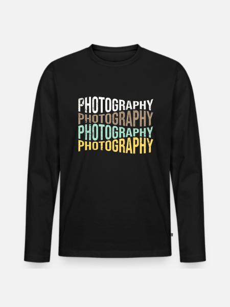 Photography - Men's Premium Organic Long Sleeve Shirt - black