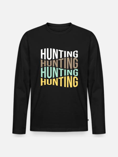 Hunt - Men's Premium Organic Long Sleeve Shirt - black