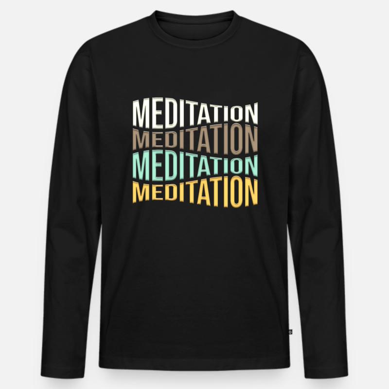meditation - Männer Premium Bio Langarmshirt - Schwarz