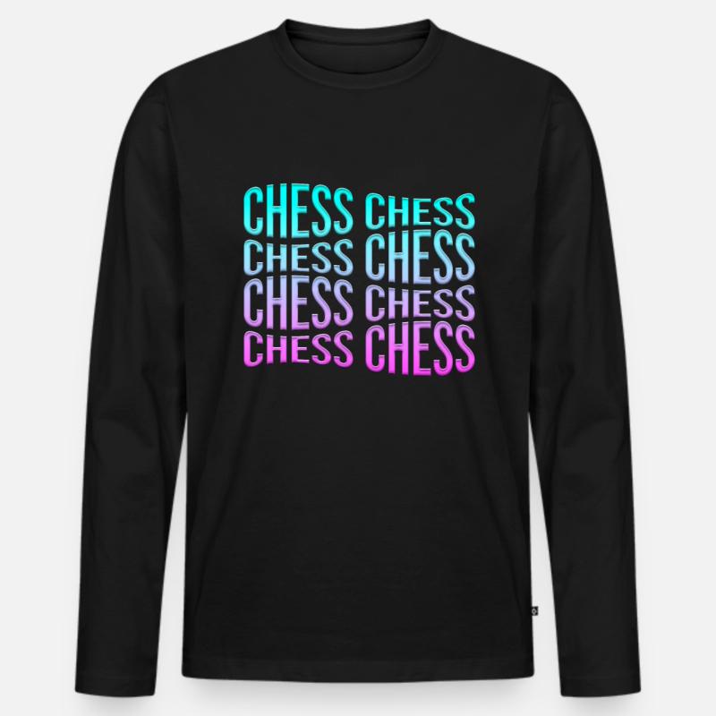 Schach - Männer Premium Bio Langarmshirt - Schwarz