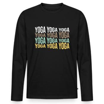 Yoga - T-shirt manches longues Premium bio Homme - noir - Devant - Nico (187cm)