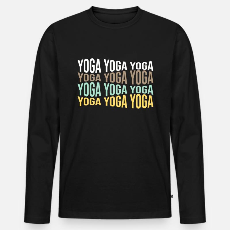 Yoga - Männer Premium Bio Langarmshirt - Schwarz