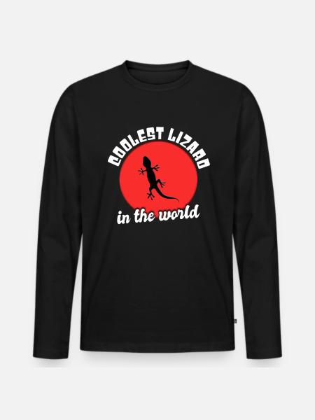 Cool lizard saying - Men's Premium Organic Long Sleeve Shirt - black