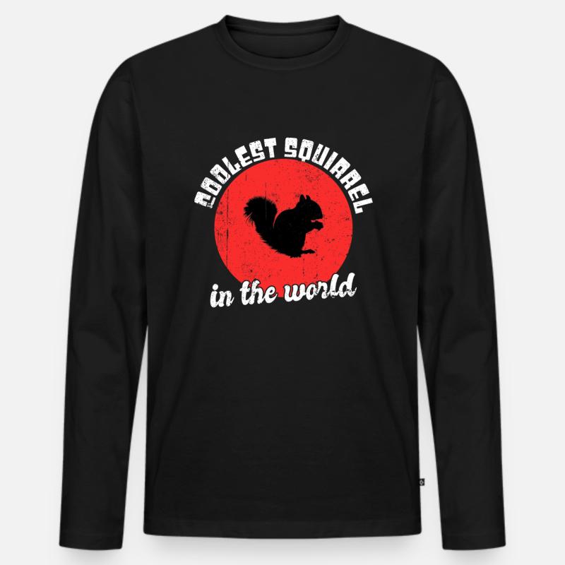 Cooles Eichhörnchen Spruch - Männer Premium Bio Langarmshirt - Schwarz