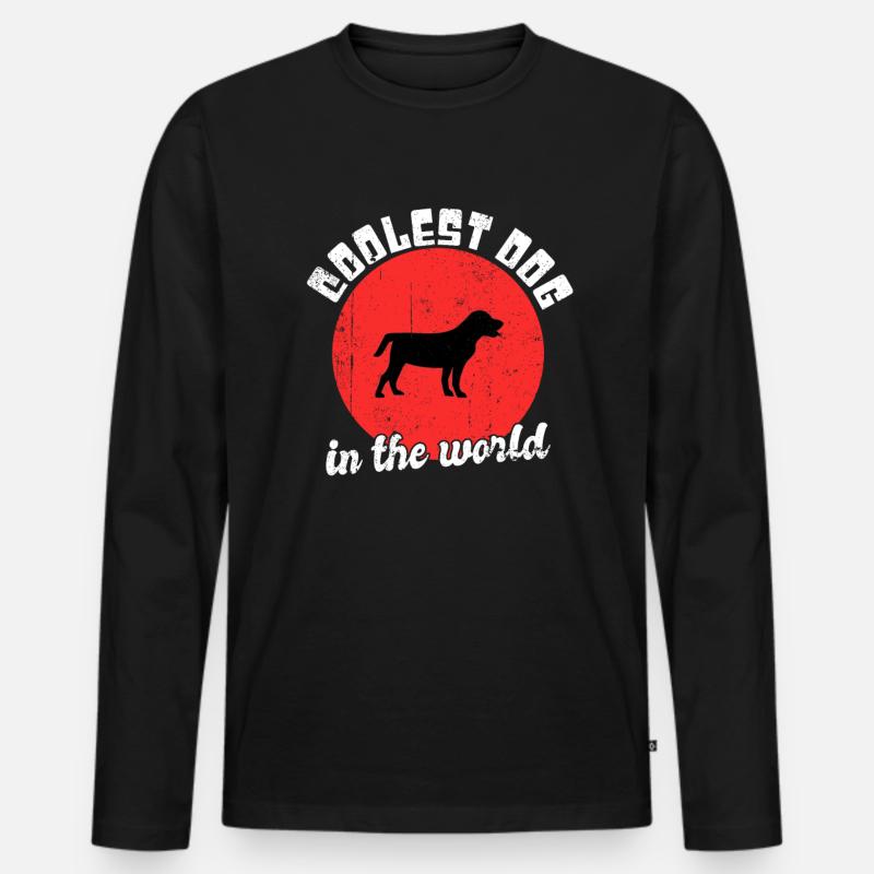 Cooler Hund Spruch - Männer Premium Bio Langarmshirt - Schwarz