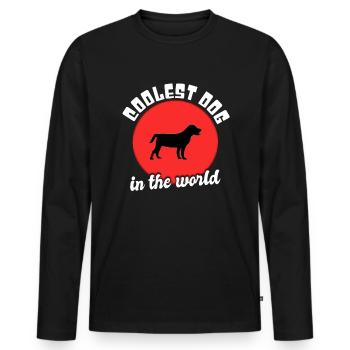Cooler Hund Spruch - Männer Premium Bio Langarmshirt - Schwarz - Vorne - Nico (187cm)