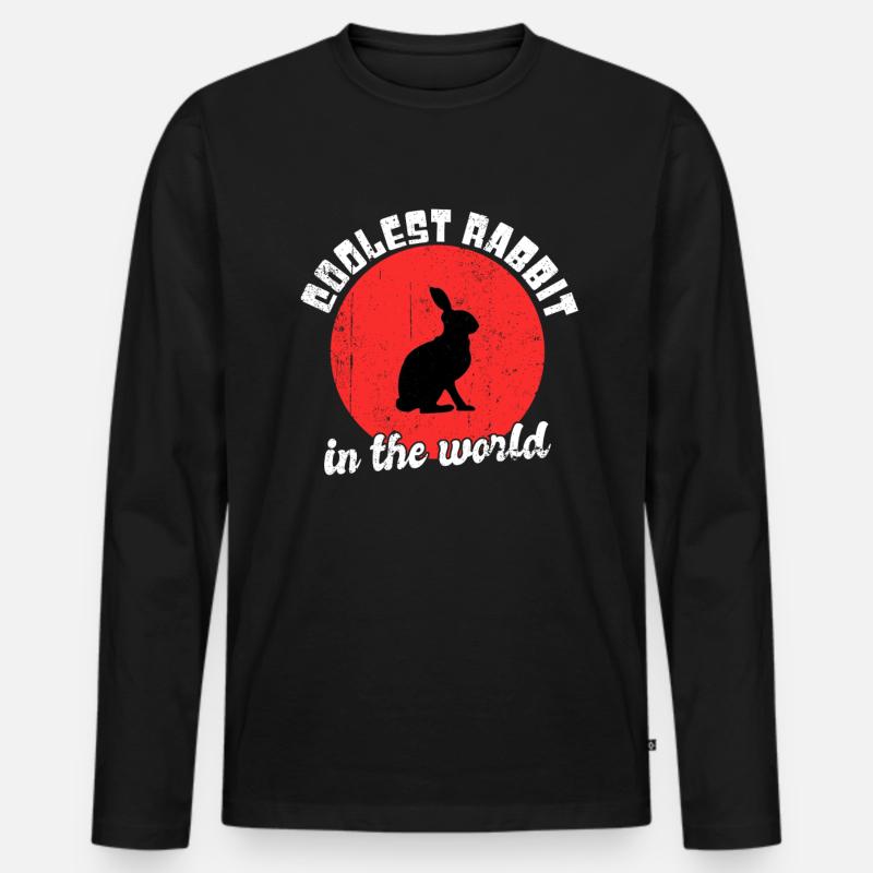 Cooler Hase Spruch - Männer Premium Bio Langarmshirt - Schwarz