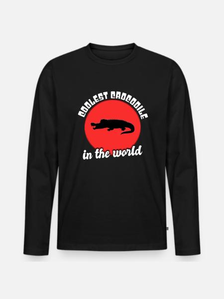 Cool crocodile saying - Men's Premium Organic Long Sleeve Shirt - black