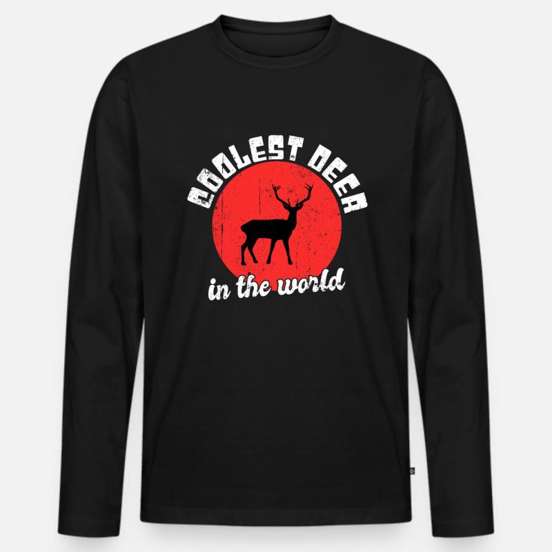 Cooler Hirsch Spruch - Männer Premium Bio Langarmshirt - Schwarz