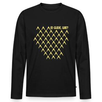 Ei Gude Wie Gerippt Abbelwoiglas Muster Cider - Männer Premium Bio Langarmshirt - Schwarz - Vorne - Nico (187cm)