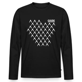 Guude Gerippt Abbelwoiglas Muster Cider Bembel - Männer Premium Bio Langarmshirt - Schwarz - Vorne - Nico (187cm)