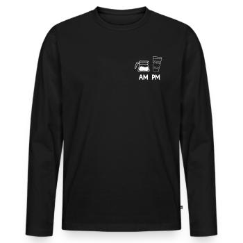 Hessisches Abbelwoiglas Äppler Cider Bembel - Männer Premium Bio Langarmshirt - Schwarz - Vorne - Nico (187cm)