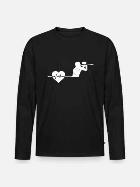 Paintball heartbeat - Men's Premium Organic Long Sleeve Shirt - black