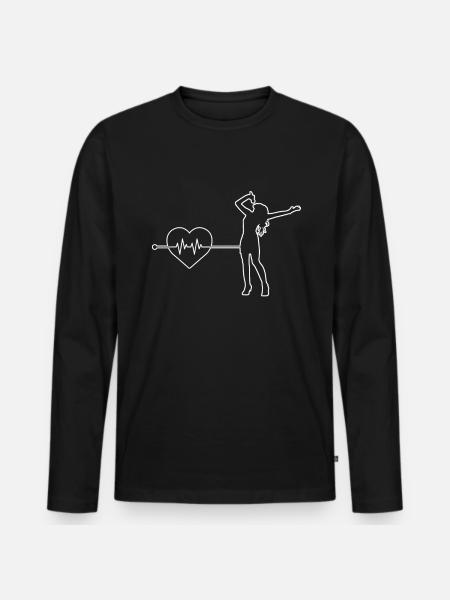 Singing heartbeat - Men's Premium Organic Long Sleeve Shirt - black