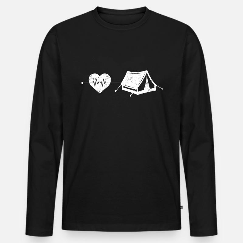 Wohnmobil Herzschlag - Männer Premium Bio Langarmshirt - Schwarz