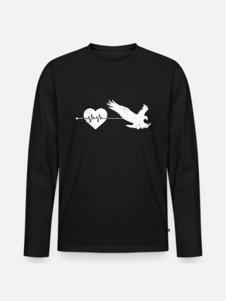 Eagle heartbeat - Men's Premium Organic Long Sleeve Shirt - black