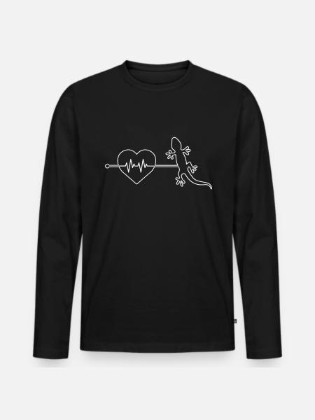 Lizard heartbeat - Men's Premium Organic Long Sleeve Shirt - black