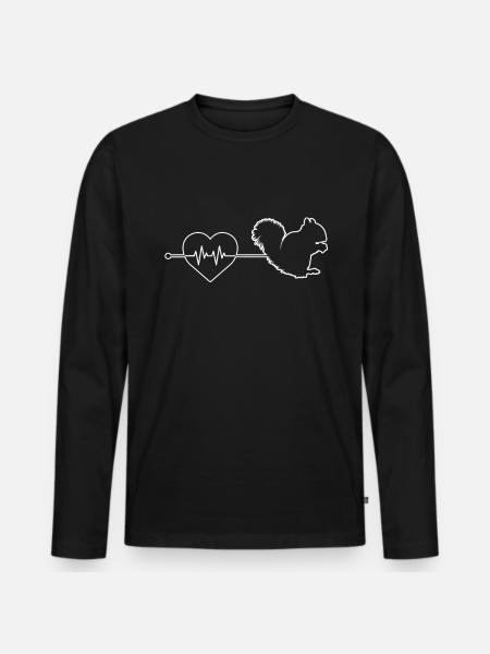 Squirrel heartbeat - Men's Premium Organic Long Sleeve Shirt - black