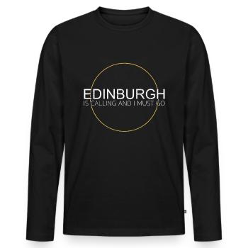 Edinburgh Spruch - Männer Premium Bio Langarmshirt - Schwarz - Vorne - Nico (187cm)