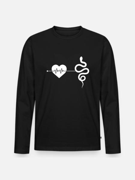 Snake heartbeat - Men's Premium Organic Long Sleeve Shirt - black