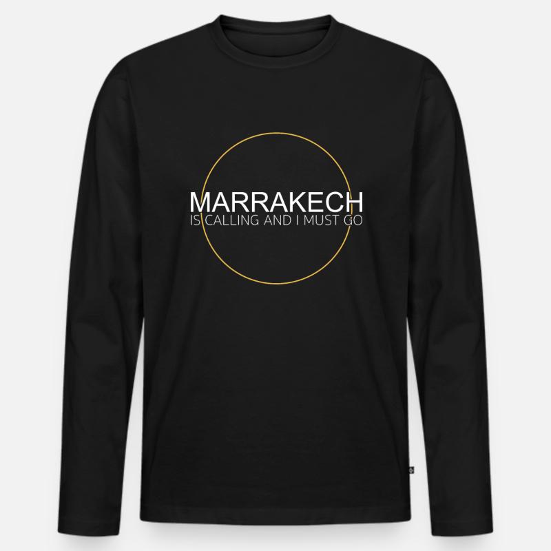 Marrakech Spruch - Männer Premium Bio Langarmshirt - Schwarz