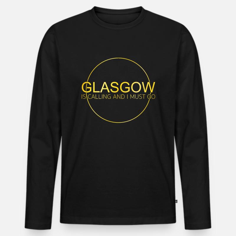 Glasgow - Männer Premium Bio Langarmshirt - Schwarz