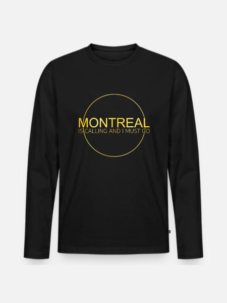 Montreal Saying - Men's Premium Organic Long Sleeve Shirt - black
