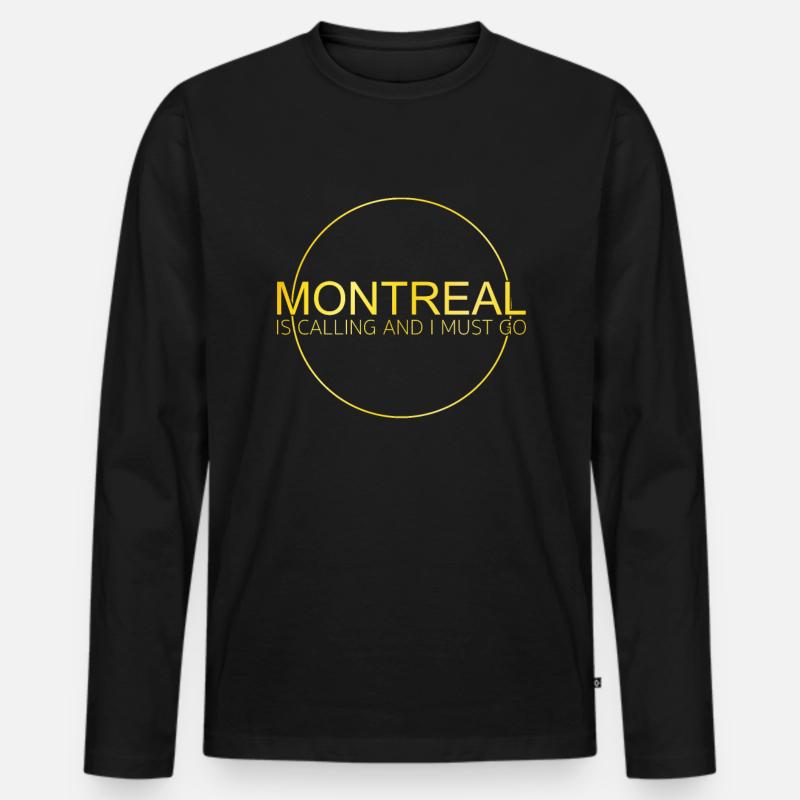 Montreal Spruch - Männer Premium Bio Langarmshirt - Schwarz