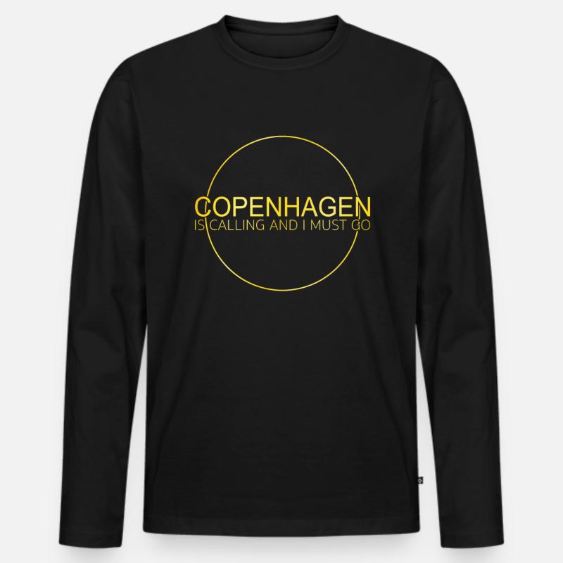 Kopenhagen Spruch - Männer Premium Bio Langarmshirt - Schwarz